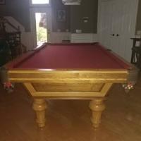 Game Room Set: Pool Table, Chairs & Dart Board Cabinet