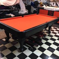 A Great Opportunity Pool Table Custom Made-Orange Felt