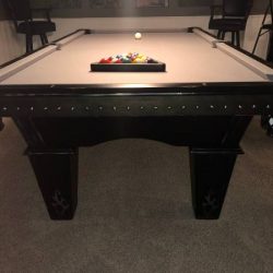 Renegade black pool table with accessories